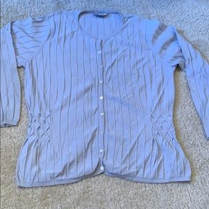 Sparkly grayish blue sweater